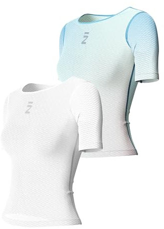 INBIKE Fahrradtrikot Radtrikot Rennrad Trikot Funktionsunterhemd Sportshirts Damen Kurzarm Fahrradbekleidung Sommer Atmungsaktiv Feuchtigkeitstransport Schnell Trocknend Blau&Weiß M/L