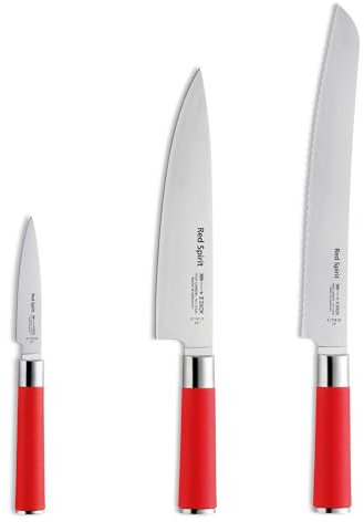 F. DICK Red Spirit - Kochmesser Set (für Profi- und Hobbyköche, 3er Set, 56 HRC, einfache Reinigung) 81774400