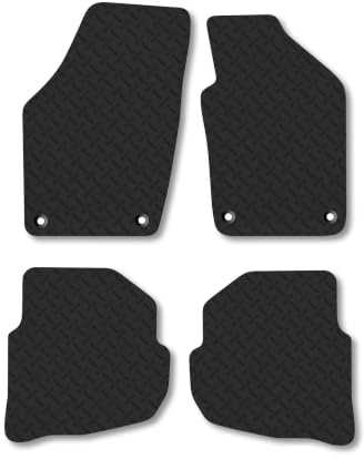 VW Polo (2002-2009) 5mm Rubber Car Mats | Heavy Duty Rubber Tailored Fit Floor Mats Full Coverage Durable Waterproof Accessories Easy Clean Anti Slip Made in the UK