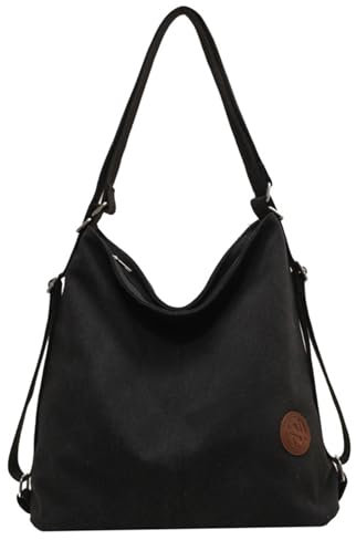 Wedhapy Mochila convertible bolso bandolera convertible bolso tote de lona de gran capacidad de 34 x 34 x 17 cm multiusos para llevar al hombro cruzado o de mano.