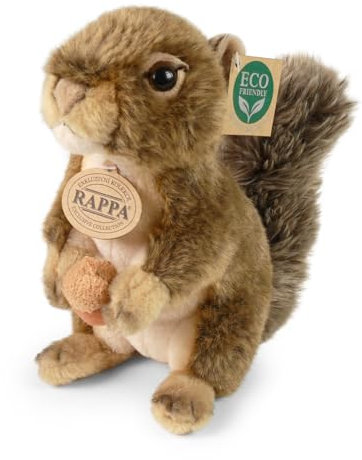 RAPPA Plüsch Eichhörnchen mit Nuss 20 cm, Kuscheltier, Plüschtier, Stofftier, UMWELTFREUNDLICH