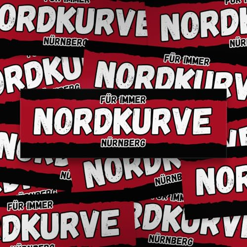 Fan-Kultur Xperience 100x Nürnberg Sticker/Aufkleber 'Nordkurve'/ Fußball Fanartikel/ 14,8x5,0 cm/PVC/wetterfest