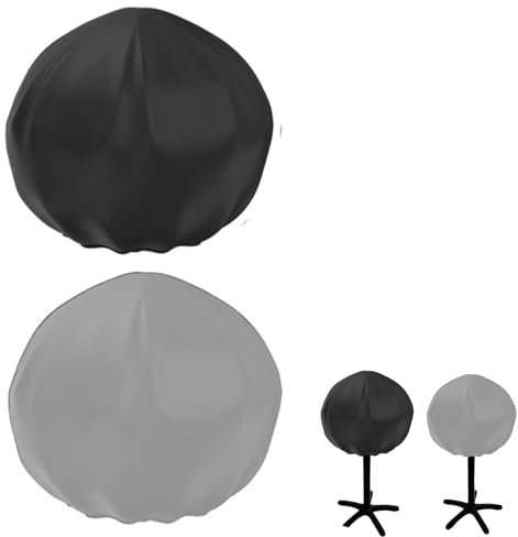 2PCS Oxford Cloth Grill Cover, 45 * 50cm, Round Barbecue Covers, Waterproof Round Barbecue Kettle BBQ Covers For George Foreman Indoor And Outdoor (GY+BK)