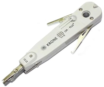 Professional Punch Down Tool for RJ45/RJ11 Cat5e/Cat6 Network & Telecom Cables - Krone Type with Impact Terminal Insertion, Wire Stripper Combo, for Ethernet & Telephone Socket