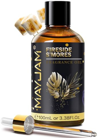 MAYJAM Huile Parfumée de S'mores Au Coin Du Feu pour Diffuseur 100ML | Huile Essentielle de S'mores Au Coin Du Feu pour Humidificateur d'Huiles Essentielles, Aromathérapie, DIY