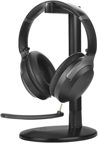 Avantalk Aria Podio 3 – Multipoint Bluetooth Kabellos Headset mit abnehmbarem Noise-Cancelling Mikrofon & Sidetone für klare Anrufe, PC & Smartphone, EQ-Sound, 55h Akku, Ladebasis, große Ohrmuscheln