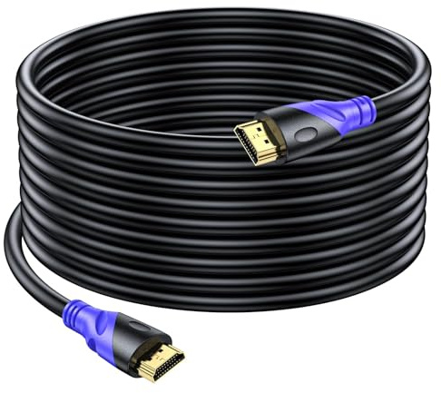 Rommisie Cavo HDMI 4K/60HZ 10m (HDMI 2.0, 18 Gbps) Connettori Placcati Oro Ad Alta Velocità, Ethernet Audio Return, Compatibile 3D Con Laptop PS3 PC HDTV Proiettore