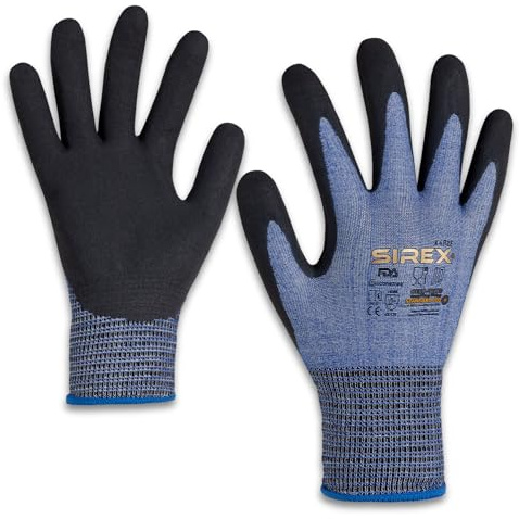 SIREX CutShield K482E Schnittschutzhandschuhe Level E, 12 Paar - Hochleistungs-Faser mit PU-Beschichtung, extrem schnittfest & griffsicher, Montagehandschuhe für Metallbau & Glasindustrie, EN 388:2016