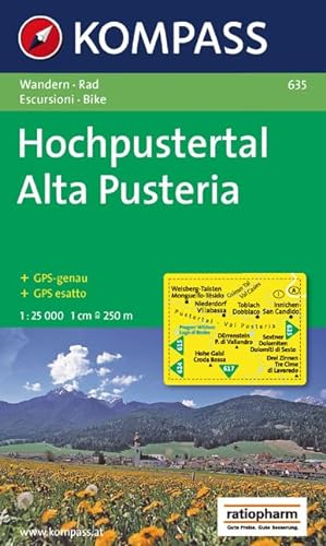 Hochpustertal - Alta Pusteria: Wanderkarte mit Radrouten. GPS-genau. 1:25000 (KOMPASS Wanderkarte, Band 635)
