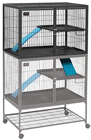 MidWest Deluxe Ferret Nation Modell 183 Käfigaufsatz für Kleintierkäfig, kompatibel mit Modellen 161 und 162 von Critter Nation, montierte Maße ca. 91 x 64 x 64 cm (L x B x H), Quarzgrau