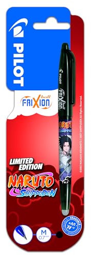 PILOT x NARUTO Tintenroller Frixion Ball, radierbar, limitierte Edition, Naruto Shipudden, nachfüllbarer Tintenroller, Schwarz, mittlere Spitze, 1 Stück