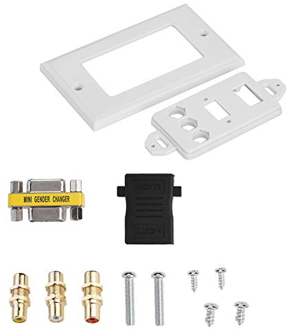 Zerone Prise Murale Multifonctionnelle pour Prise HDMI VGA 3 Panneaux Muraux pour Plaque AV Composite - Blanc