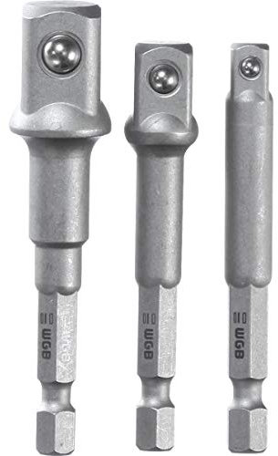 WGB Motorradwerkzeug, Motorradtool Maschinen-Adapter-Set 1/4+3/8+1/2 3-teilig, Unisex, Multipurpose, Ganzjährig, grau