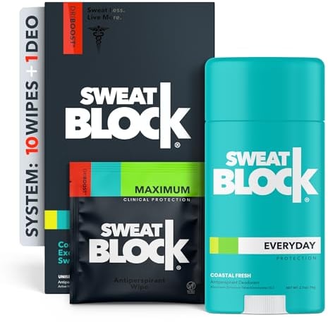 SweatBlock CLINICAL Antiperspirant Deodorant 2-Step System for Men & Women. Treat Hyperhidrosis, Excessive Sweating & Underarm Odor
