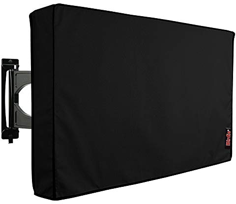iBirdie Outdoor-TV-Abdeckung, 178 bis 190,5 cm (70 bis 75 Zoll), wetterfest, Größe 172,7 cm L x 107,7 cm H, wasserdicht, für Flachbildschirme von 70 bis 75 Zoll, Schwarz, 600D dicker Stoff,