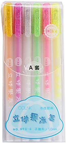 3D Jelly Pen Set, Funkelnd Sortiert Candy Color Gel Pen, Farbige Tinte Kunst Malerei Schreibstifte DIY Zeichnung Graffiti Art Supplies (Type A)