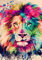 KAYLJIE Peinture par Numero Adulte, Kit Peinture Adulte Enfant Comprend des Peintures Acryliques et des Pinceaux - Lion Sans Cadre (Toile 40x50 cm)