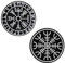 2 Pcs Vegvisir Wikinger Kompass Nordisch Rune Moral Taktisch Bestickter Aufnäher mit Verschluss zum Kleidung Jacken Rucksack Hut Weste Militäruniformen Hundegeschirr Reisen Abenteuer Sammeln
