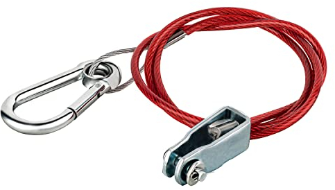 Câble de frein avec tête de fourche - 100 cm de long - Câble de sécurité en acier gainé pour tous les types de remorques freinées