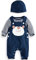 SFreeBo Completo Neonato Maschio Salopette Neonato Primavera Stelle Set 3 Pezzi Completino Neonato 0-3 Mesi