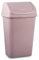 CABLEPELADO Papelera plastico basculante, Cubo basura basculante, Basura plástico tapa basculante, 40 cm altura x 20 cm ancho x 15 cm fondo, PP5 Plástico resistente, Capacidad 9 Litros, Rosa claro