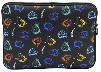 Pokémon- Funda para Portátil 15 Pulgadas, Maletín de Ordenador, Funda Protectora Portátil, Impermeable, Color negro, Producto Oficial (CyP Brands)