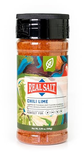 Redmond Real Salt Seasonings CHILI LIME Shaker, 160g - natürliches Gewürz Ur-Meersalz aus unberührter Salzmine in Utah