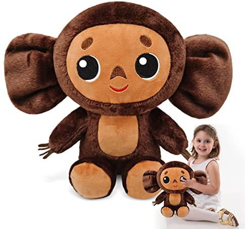LIVESTN Cheburashka Plüschtier, Großohriger Monkey Plüsch Puppe, Lustiger AFFE Gefülltes Plüschtier, Warmes Begleitergeschenk für Kinder