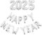 ENLACE Happy New Year Luftballons 2025 Silvester Deko Folienballon 16 Zoll,Neujahr Deko Ballon Silber 2025 Silvester Deko Ballon,Neues Jahr Luftballons Partydeko für 2025 Silvester Party Supplies