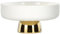 EEYZD Bol Fruits en céramique,Corbeille Fruits Ronde sur piédestal doré,Plat Fruits décoratif comptoir Cuisine Moderne,Plateau Fruits pour présentation Desserts Salade,Blanc,11in