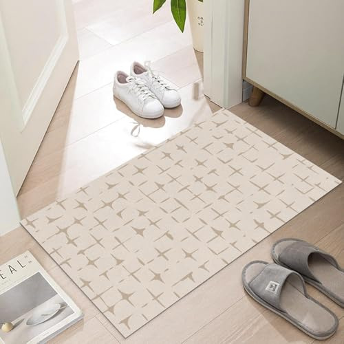 LYGLIGH Ultra Thin Door Mat Indoor Entrance, 1/10 in Thin Door Mats for Inside Entry, Non-Slip Rubber Backing Washable Doormat, Fade Resistant, Absorbent, Low Profile Dirt Trapper, 30X17
