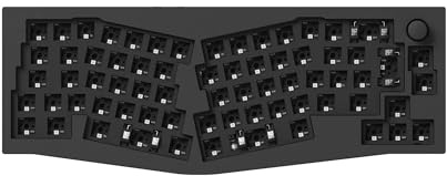 Keychron Q8 Pro mechanisches Tastatur-Kit, 65%-Alice-ISO-Layout, Aluminiumgehäuse, programmierbar mit QMK/VIA, RGB-Beleuchtung, Bluetooth 5.1, Barebone-Gaming-Tastatur für Mac und Windows – Schwarz