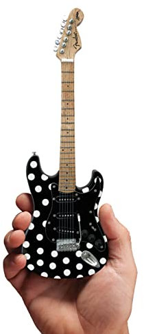 Fender Stratocaster - Black - Polka Dots: Officially Licensed Miniature Guitar Replica