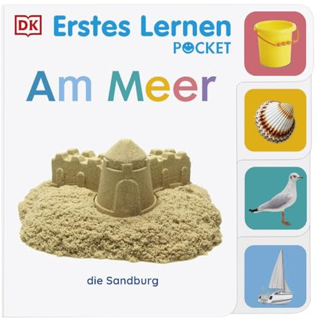 Erstes Lernen Pocket. Am Meer: Buntes Pappbilderbuch – klein und leicht für unterwegs. Mit Griff-Register und realistischen Fotos. Für Kinder ab 1 Jahr