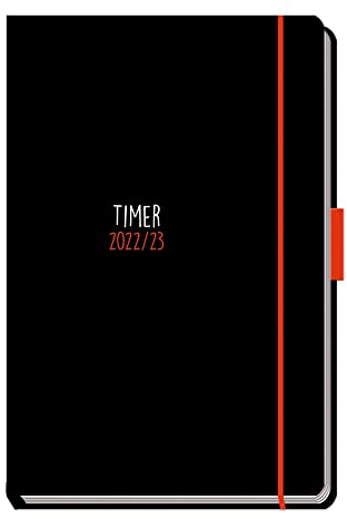 Trötsch Schülerkalender Specials mit Gummiband und Stifthalter Uni Black 2022/2023: Schulplaner Hausaufgabenheft Timer Terminkalender