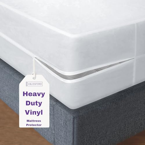 SHOPBEDDING Königliche Mystique Vinyl mit Reißverschluss Matratzenbezug (King, 9 Tiefer) - Wasserdicht, Heavy Duty Vinyl Matratzenschutz - durch