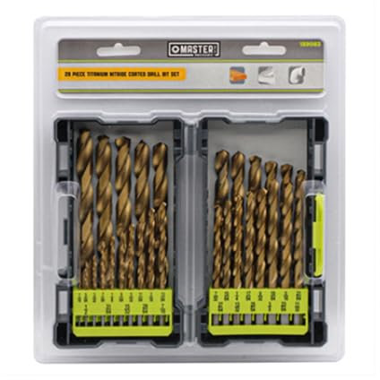 Master Mechanic 29 Piece Quick Change Titanium Coated Bit Set with Hex Shanks in Various Sizes for Tools and Home Improvement