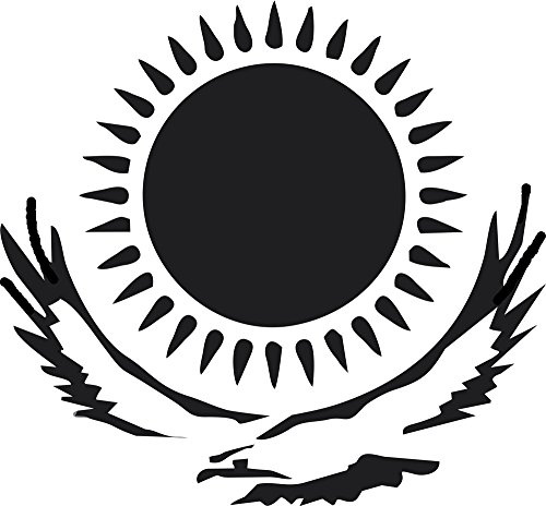 2x Auto Aufkleber  KASACHSTAN SONNE  2x Car Sticker Konturgeschnitten (ca. 16x16 cm) (Schwarz)