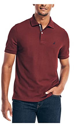 Nautica Men's Performance Pique Polo Shirt, Royal Burgundy, 3XL
