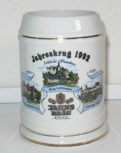 Krug/Bierkrug/Jahreskrug/Jahnsbräu / 1992/0,5 Liter/Bierglas/Biergläser /