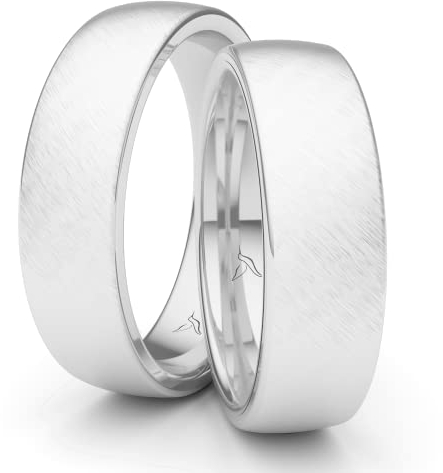 Kolibri Rings Partnerringe Silber 925 Paarpreis Massiv 6 mm Breite Nickelfrei Freundschaftsringe Trauringe Eheringe 100% Made in Germany- Inkl. Gratis Etui + Gravur (Schrägmatt)