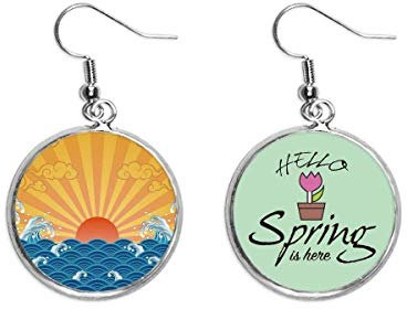 l'eau de mer soleil nuages conditions météorologiques Pendentif décoratif saison printemps boucles d'oreilles bijoux
