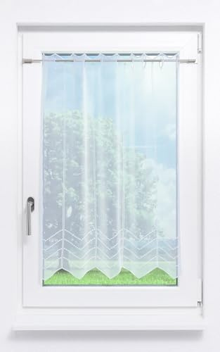Plauener Spitze Scheibengardine Melissa #1W (Bx H) 113,4cm * 90cm reinweiß/Weiß