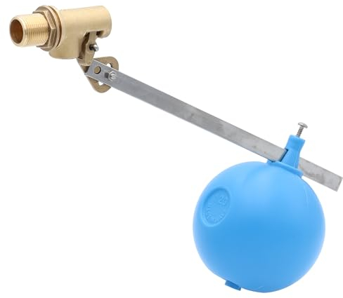 Agrarflora Hochleistungs Schwimmerventil 3/4 Zoll - Universalventil für Wasserbehälter und Weidetränken - Nachfüllventil mit hoher Füllleistung - Messing Ventil mit offener Bauart & Schwimmer
