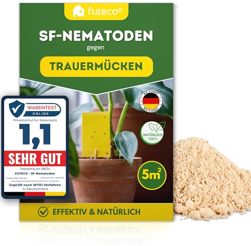 Futeco® – SF-Nematoden (5 Mio.) gegen Trauermücken – für 50 Pflanzen / 5m² Fläche – zum einfachen gießen