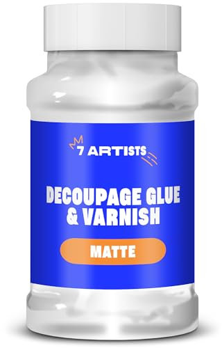 7 Artists Colla Acrilica per Decoupage 500 ml Colla Decoupage Opaca | Colla per Tovaglioli Decoupage | Colla per Decoupage Trasparente | Articoli per Decoupage | Decoupage Colla | Vernice Decoupage