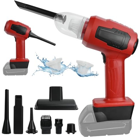 Handstaubsauger Akku für Milwaukee 18V Akku, 10000Pa, 2-in-1 Handstaubsauger, geeignet für Haushalt, Tierhaare, Schreibtisch und Auto-Reinigungsgeräte (ohne Akku)