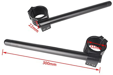 SIKUAI 50MM Motorrad Stummellenker Durchmesser 2 Stück Geteilte Stummellenker Montagestangen 7/8 Verstellbarer Lenker Für Motorrad Universal, Schwarz
