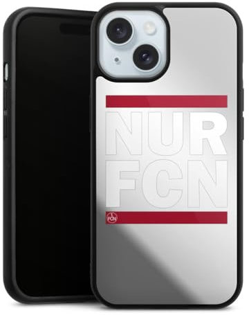 Mirror Case kompatibel mit Apple iPhone 15 Spiegel Handyhülle Hülle aus Glas 1. FCN 1. FC Nürnberg Statement