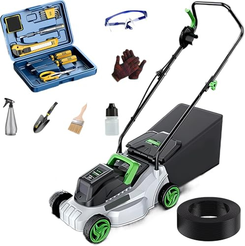 Tondeuse à Gazon électrique Filaire 2 en 1 - Tondeuse à Gazon 2000 W/50 Cm, Fonctionnement Continu Pendant 72 Heures sans Surchauffe du Moteur, 6 Hauteurs De Coupe, Idéale pour Les Jardins De Pet 12m